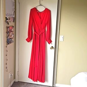 Red longleeve dress